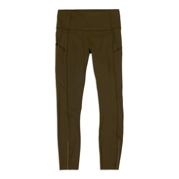 Lululemon Athletica Fast And Free Mid Rise 5 Pocket Tight Nulu Size 4 Olive - Picture 1 of 11
